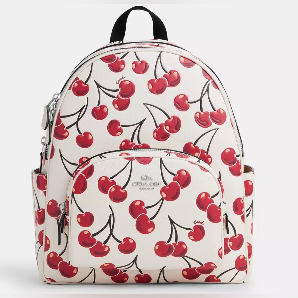 Coach Court Cherry Print Backpack